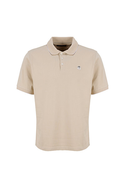 BROOKS BROTHERS Bej Erkek Logo Baskılı T-Shirt