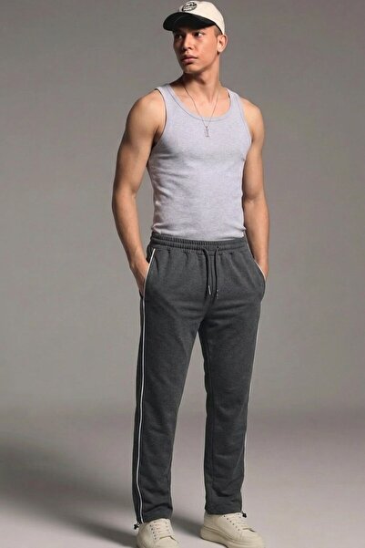 comstar Men's Smoked Relaxed Sweatpants with Elastic Waistband