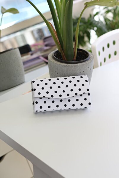 Moom Bag Women's White Polka Dot Satin Mini Box Shoulder Bag