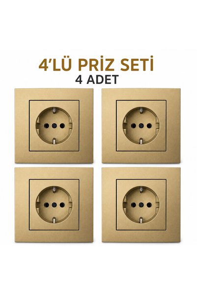 OVİVO Grano Titanyum Topraklı Priz (Çerçeve Dahil) 4 adet