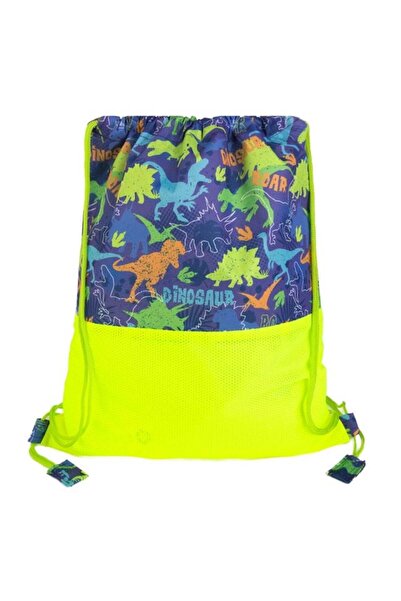 OEM Rucsac galben fluorescent cu dinozauri, 33x39.5 cm – model energic pentru...
