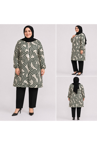 Trendline Women's Viscose Fabric Oversized Plus Size Hijab Tunic