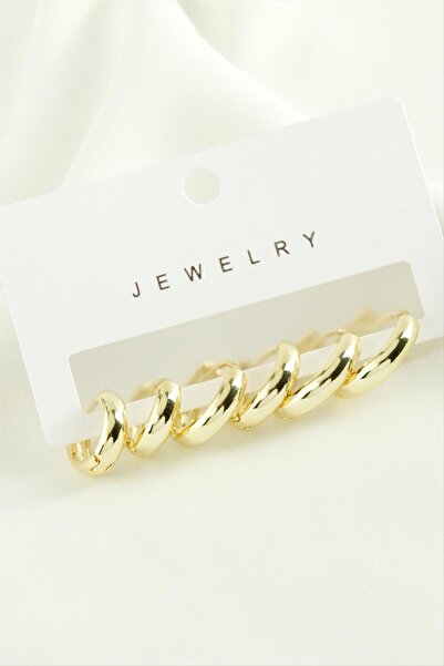 ZERO LAND Novapazr 6 Pieces Hoop Tr (222930) Metal Earrings-Yellow