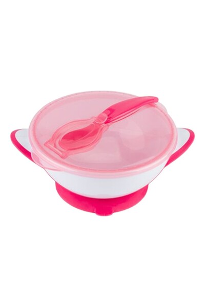 Babyono Δοχείο αποθήκευσης και μεταφοράς με κουτάλι Ροζ