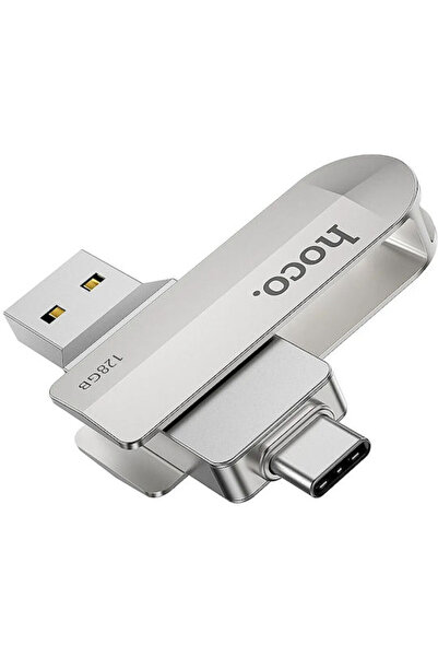 hoco. Hoco UD10 128GB USB 3.0 Στικάκι με συνδέσεις USB-A & USB-C Ασημί