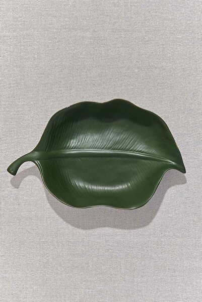 Paşabahçe Leaf 2 Ceramic Decorative Plate M, Presentation, Stylish Design