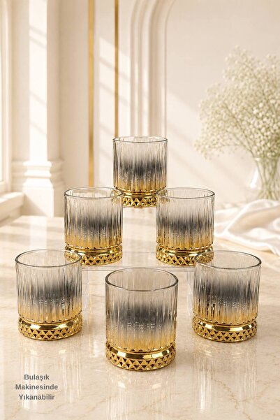rova tr Elysia Series 6 Pieces Titanium Coated Luxury Glass Water Glasses – D...
