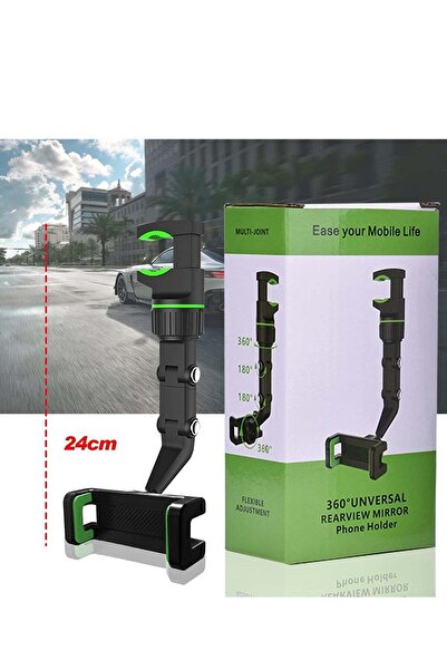 ELTRAZONE Rearview Mirror Phone Holder for Car, 50-100mm Universal 360 Rotata...