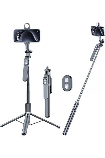 PLOKAMA LIVE P9 LED Live Broadcast Stand - Adjustable Phone Holder Tripod wit...