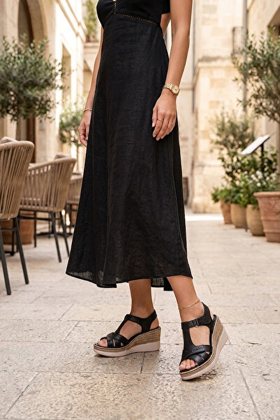 Solly Bio Flex 60 Black Genuine Leather Women's Sandals