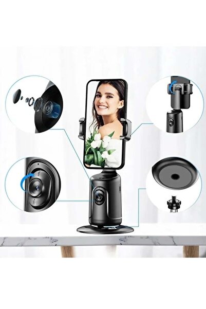 ELTRAZONE Auto Face Tracking Phone Holder Tripod Stand | Smart 360° Rotation ...