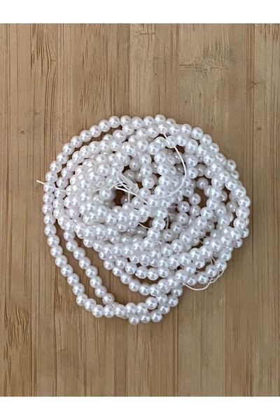 Lorin hobi 4 mm plastik inci lif,patik,havlu süsleme 2 dizi BEYAZ