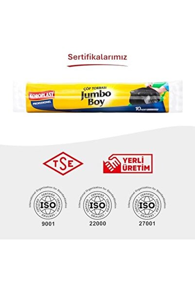 Yıldızan Msa Shop Economical Industrial Garbage Bag Jumbo Black 10-Pack 80×11...