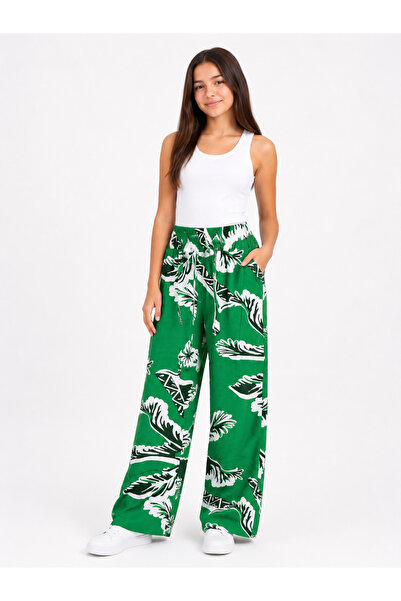 Trendline Trendi letnje pantalone za devojčice sa šarom i detaljima džepova