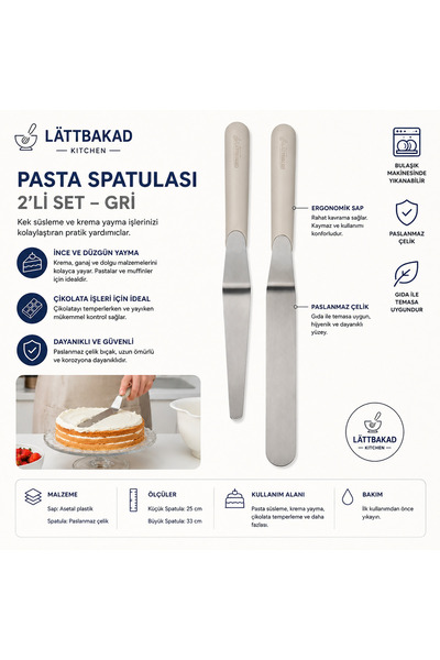 IKEA Set of 2 Gray Cake Spatulas 30482565