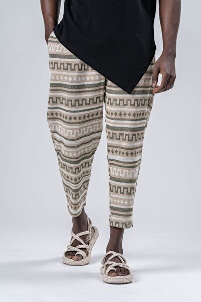 FıttingRoom Elastic Waist Cotton Linen Trousers