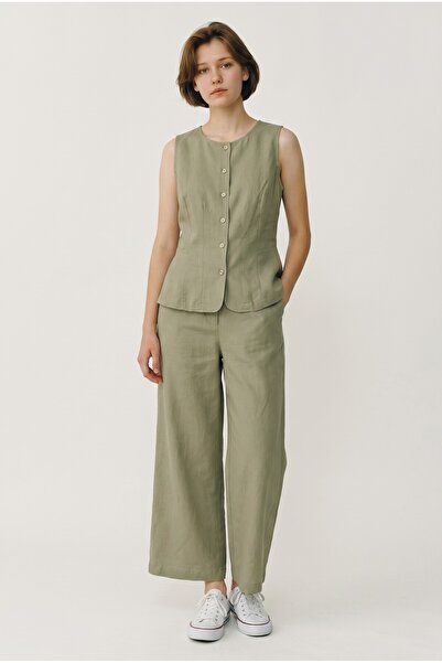 RosePearl Women's Linen Vest Pants Set