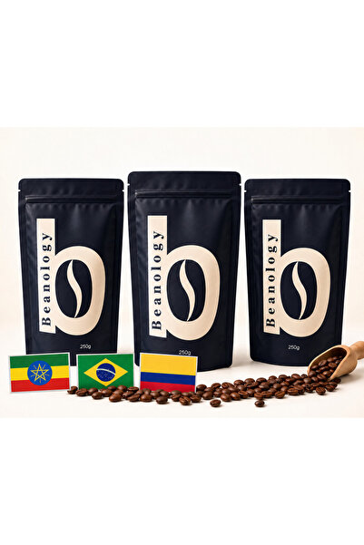 Beanology Coffee Mix Box 250 gram Ethiopian + 250 gram Brazilian + 250 gram C...