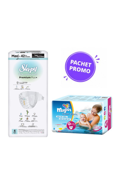 Sleepy Pachet promo Scutece Premium Mărimea 4 (42 buc, 7-14 kg) + Scutece de ...