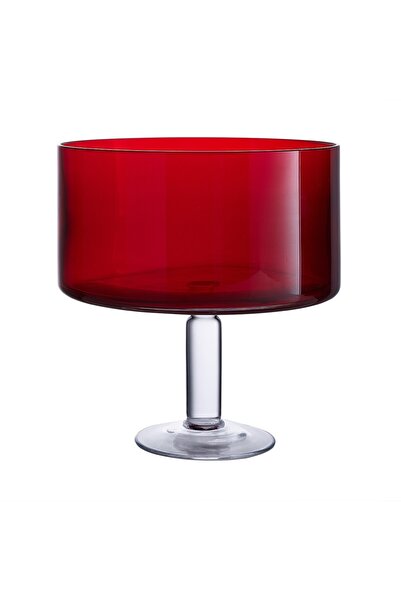 Paşabahçe Red Footed Serving Tray 22 Cm, Stylish Serving Tray