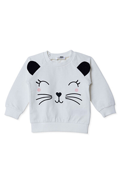 ebebek Hello Baby HelloBaby Kız Bebek Sweatshirt Hayvan Baskılı Çıtçıtlı Bisi...