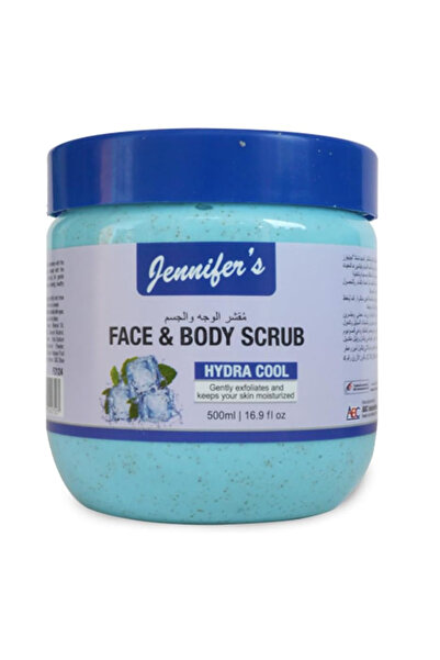 Jennifer's Face and Body Scrub Hydra Cool 500ml - Refreshing Exfoliating Skin...