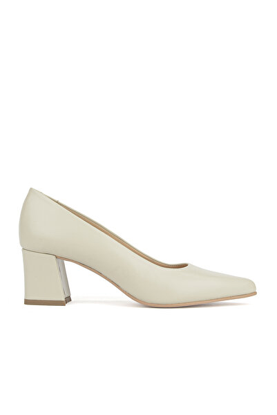 Ziya , Women's Genuine Leather Heeled Shoes 1631030Z974 Beige