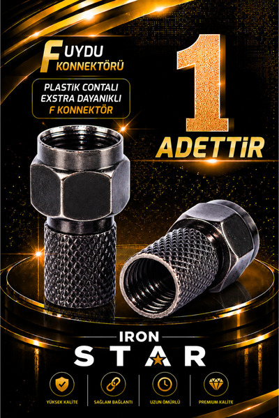 Mesef 1 ADET Siyah F uydu konnektörü / RG6 F konnektör / Plastik contalı / RG...