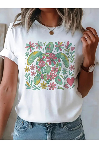 212Wear تي شيرت نسائي بطباعة أنيمي على شكل حروف، تصميم بسيط، مريح وقابل للتنف...