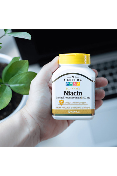 21st Century Niacină 500 mg Fără Eliberare Precoce, 110 Capsule
