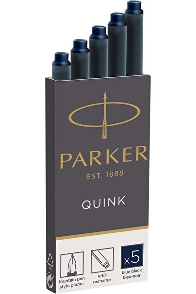 Parker خراطيش حبر كوينك قابلة لإعادة التعبئة لأقلام الحبر، طويلة، باللونين ال...