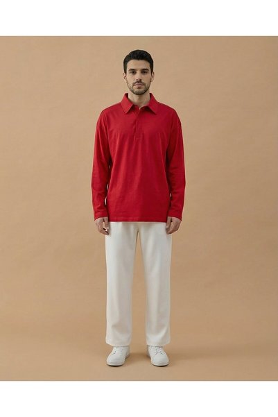 Aybikestil Erkek Süprem Polo Yaka Tshirt Kırmızı