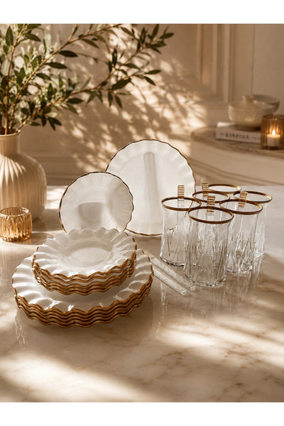 GÜRCÜGLASS Isabella 24-Piece Tea Pleasure Set with Spoons