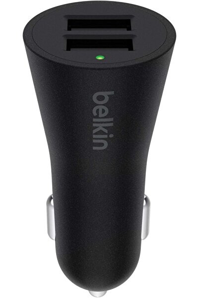 Belkin 4.8 Amp/24W Dual USB Car Charger IEC Chipset Smart Charging for Apple & Android Devices - Black