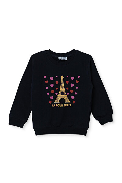 ebebek Hello Baby HelloBaby Kız Bebek Sweatshirt Kalp Baskılı Bisiklet Yaka L...