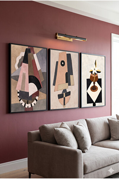 woodretro Marsden Hartley Artă cubistă și avangardă - Set de 3 tablouri din M...