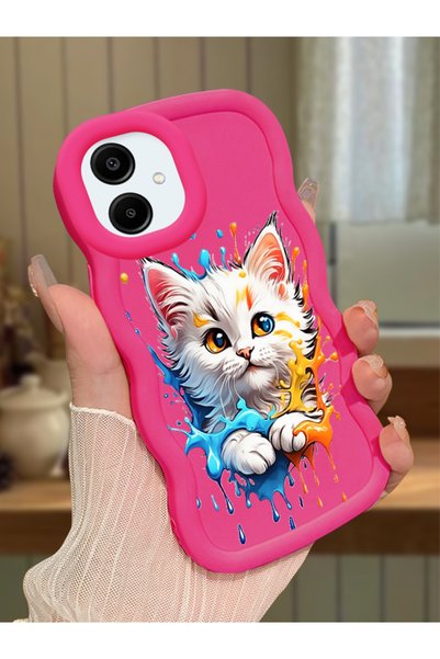 Hontinga Samsung Galaxy A06 Compatible Case Camera Protector Red Silicone Cou...