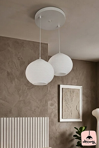 decory Zeo2 Modern, Sade, Şık Dizayn 2'li Sarkıt Avize - Yüksekliği Ayarlanab...