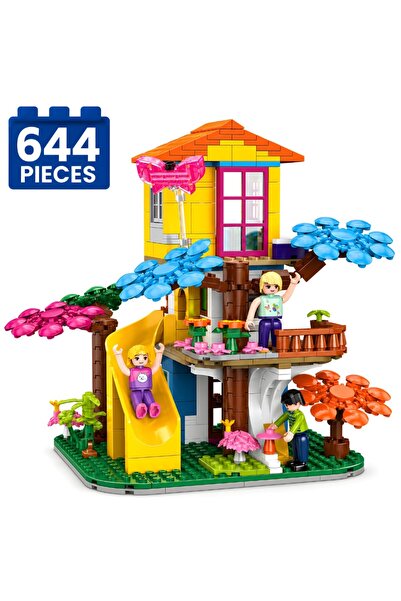 Minibric Set Constructie Piese Tip Blocuri Construit 644 Piese Forest Slide T...