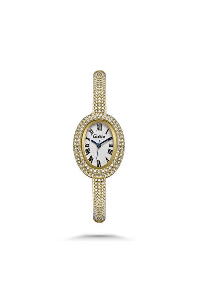 catera Women's Watch with Details and Creative Touch in Gold Color with White...