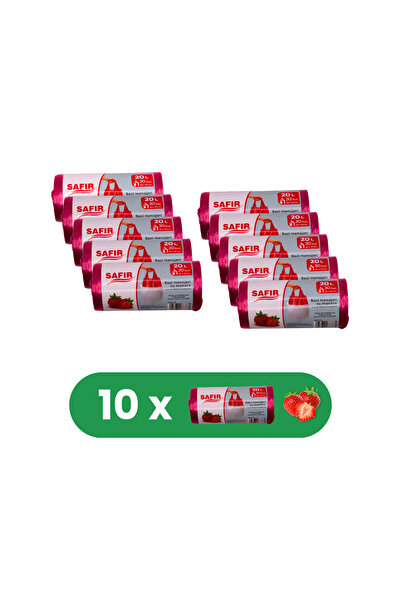 SAFİR Set de 10 pungi de menaj 20L cu mâner, 30 bucăți/rolă, cu parfum de căp...