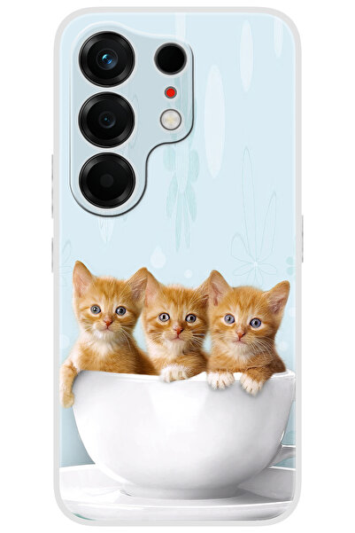 TECNO Camon 50 ULTRA (CN7c) Uyumlu Kılıf Desen Baskılı Silikon Yavru Kediler ...