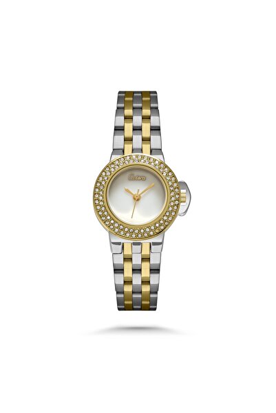 catera Women's watch with a gold-tone steel strap and a white dial