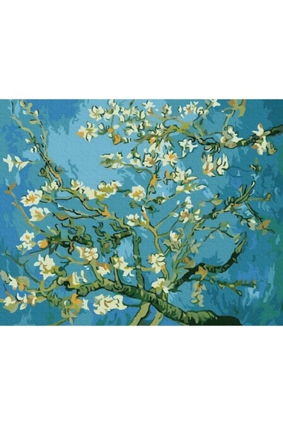 IPICASSO Set de pictură pe numere, cu ramă, Flori de Migdal - Van Gogh, 40x50 cm
