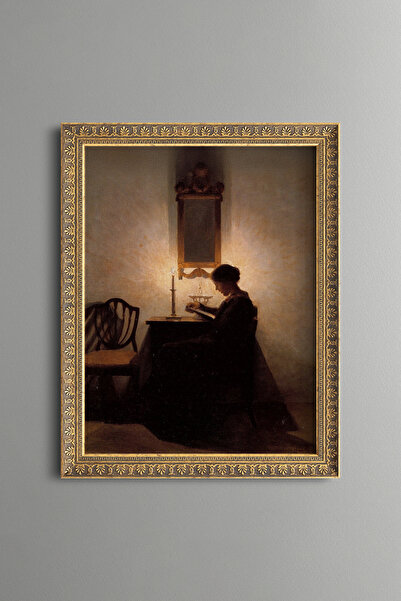 epiqart Woman Reading a Book - Vintage Patterned Painting - Fine Model