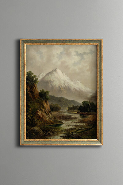 epiqart Waimakariri River - Vintage Patterned Painting - Fine Model
