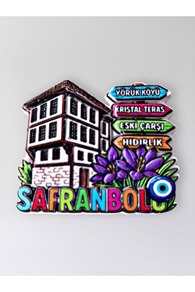 Mundy Safranbolu Polyester Kabartmalı Magnet 6,5x5,5 cm Dekoratif Hediyelik B...