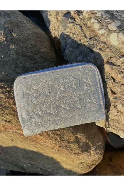 SANTA FLEX Silver Small Size Shiny Wallet with Star Detail