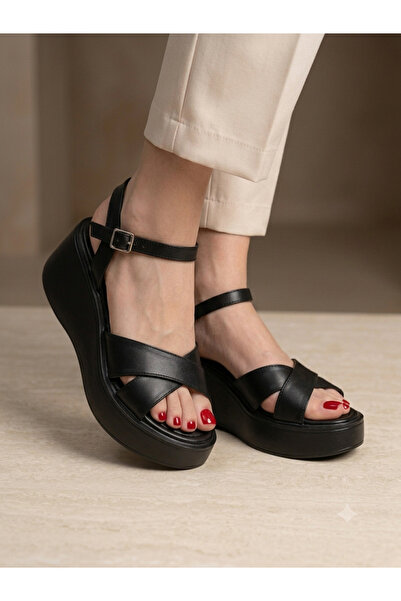 Generic Women's Wedge Sole Cross Strap Sandals
