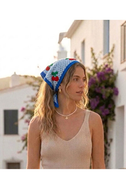 destini Women's Knitted Bandana Hair Bandana Waist Bandana Granny Square Bandana